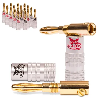 Produktbild von 20x Bananenstecker Bananas 24K vergoldet NAUC High End Banana für Kabel bis 6mm²
