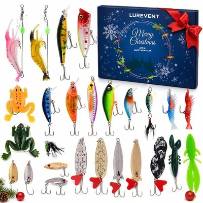 Produktbild von 24er-Set Angel-Adventskalender mit Angelködern & Zubehör – LUREVENT