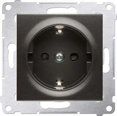 Immagine prodotto di Presa singola con messa a terra Schuko (modulo) 16A 250V antracite opaco contatto Simon 54 DGSz1Z.01/48