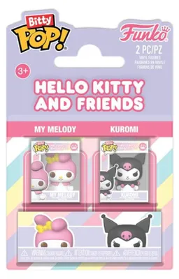 Produktbild von Funko FK88929 - Hello Kitty Bitty POP! Vinyl Figuren 2er-Pack My Melody&Kuromi 2 cm - Neu