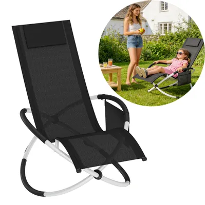 Image de TRMLBE Chaise longue pliable, chaise longue inclinable, chaise de jardin respirante, robuste, résistante aux intempéries et facile d'entretien, idéale pour le jardin, la terrasse, la plage et le camping