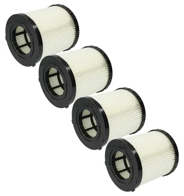 Produktbild von vhbw 4x Faltenfilter kompatibel mit Dewalt DCV581h, DCV584l, DCV580h, DCV582, DCV580, DCV581 Staubsauger - Patronenfilter Schwarz Weiß