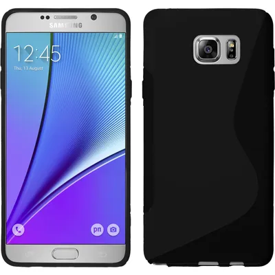 Produktbild von PhoneNatic Case kompatibel mit Samsung Galaxy Note 5 - schwarz Silikon Hülle S-Style + 2 Schutzfolien