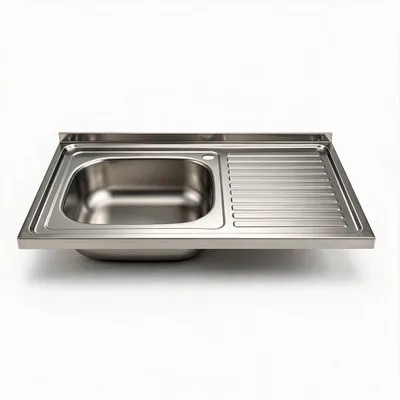 Immagine prodotto di Lavello appoggio acciaio inox 80x50 cm una vasca e gocciolatoio destro SA216