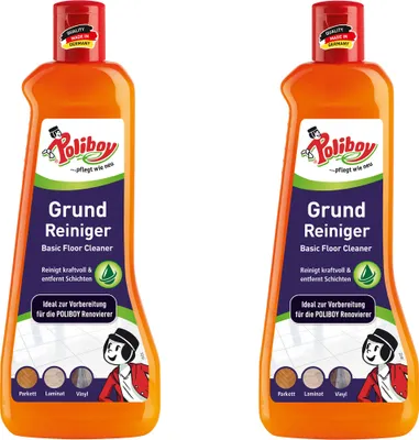 Produktbild von Poliboy Grundreiniger 2er Set - 1L, Inhalt jeweils 500ml - für alle wasserfesten Böden geeignet
