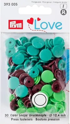 Zdjęcie produktu dla Prym 393005, Zapięcie na nit, Plastik, Polioksymetylen (POM), Brązowy, Zielony, Jasnozielony, Matowy, Okrągły, 1,24 cm