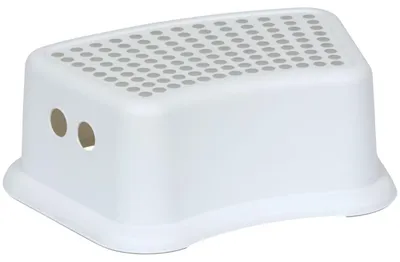 Produktbild von Atmosphera Kinderschemel Tritthocker 13 cm weiß grau Kunststoff rutschfest Hocker Schemel