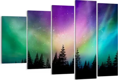 Produktbild von Bild auf Leinwand - Leinwandbild - Aurora Polar Nacht - 150x100cm - Wand Bild - Wanddeko - Leinwanddruck - Bilder - Kunstdruck - Wanddekoration - Leinwand bilder - Wandkunst - EG150x100-3454