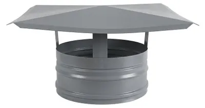 Image de Chapeau de cheminée chinois – Modèle standard – Diamètre 250 mm – Filetage extérieur pour tuyaux en acier inoxydable – Gris