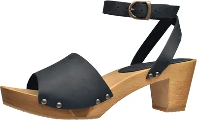 Productafbeelding van Sanita Wood-Yara Square Flex Sandal, zwarte sandalen, maat 35