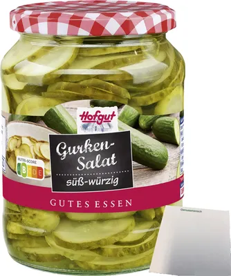 Produktbild von Hofgut Gurkensalat (720ml Glas) + usy Block