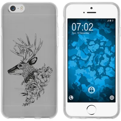 Produktbild von PhoneNatic Case kompatibel mit Apple iPhone 6 Plus / 6s Plus Silikon-Hülle Floral Hirsch M7-1