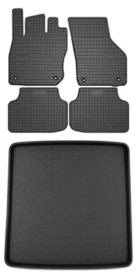 Imagen del producto de Alfombrillas de goma + bandeja de maletero para Skoda Octavia IV desde 2020 (familiar) – juego de 5 piezas, , a medida – Wielganizator SolidPRO