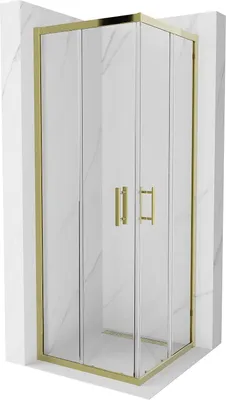 Immagine prodotto di Mexen Rio cabina doccia quadrata 70 x 70 cm, trasparente, dorata - 860-070-070-50-00
