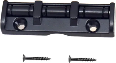 Image de 6 String Guitar Roller Nut 43mm Guitar Roller Nut 3 Saddles with Screws for Folk Acoustic Electric Guitar Roller Saddle Bridge Easy Installation Zinc Alloy Iron Roller Nut Guitar Accessories