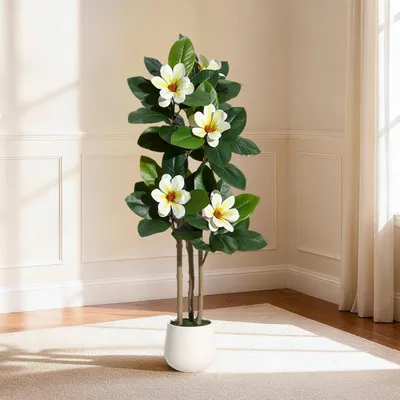 Produktbild von Garvee Künstlicher Ficus Baum 122 cm | Kunstpflanze für den Innenbereich, Blätte