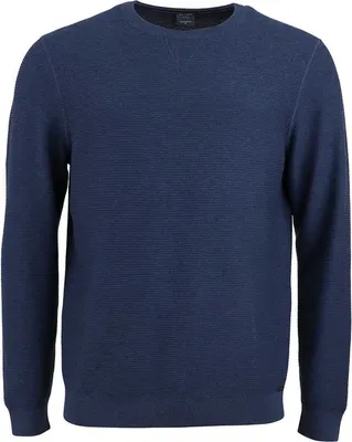 Produktbild von OLYMP modern fit trui katoen structuur, O-hals, jeansblauw