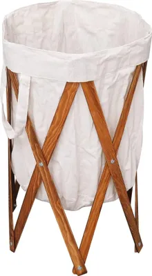 Obrázek produktu pro vidaXL Skládací koš na prádlo Cream White Wood and Fabric