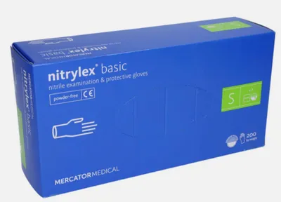 Zdjęcie produktu dla Rękawiczki nitrylowe Mercator Medical S.A. Nitrylex Basic niebieski 200 szt. rozmiar S