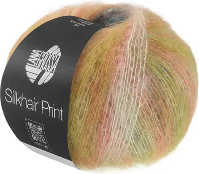 Produktbild von Lana Grossa - Silkhair Print 25g 0440 vanille creme orange türkis senfgelb