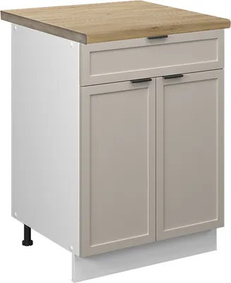Imagen del producto de Mueble bajo de cocina Vicco Fame-Line GrisBeige 60 cm con cajón, ET Roble, Model 50352