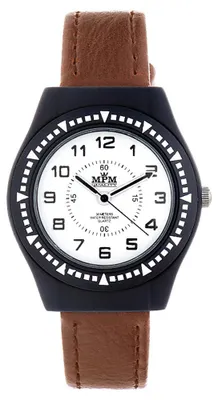 Produktbild von MPM-Quality Kids Sport Kinderuhr Schwarz Ø 31 mm Armband Hellbraun
