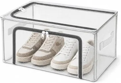 Aufbewahrungsbox 25 l, transparent, PVC, unter Bett, Reißverschluss