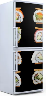 Produktbild von Kühlschrankdekoration  60x180 cm  Aufkleber auf dem Kühlschrank - Sushi Stücke in Sticks