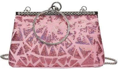 Produktbild von Kleine elegante Clutch Tas mit Strass und Diamanten rosa