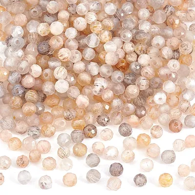 Productafbeelding van Edelsteenparels - 318 facetgeslepen stenen kralen - Geschikt om te rijgen voor sieraden - Maansteen, 2 mm, 2 strengen