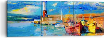 Produktbild von Bild auf Leinwand - Leinwandbild - Leuchtturm Meer - 90x30cm - Wand Bild - Wanddeko - Wandbilder - Leinwanddruck - Bilder - Kunstdruck - Wanddekoration - Leinwand bilder - Wandkunst - CA90x30-3693
