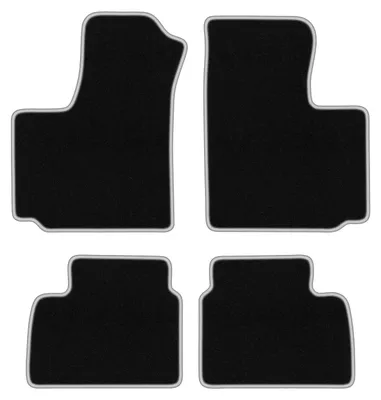 Produktbild von Fußmatten Automatten Velours Schwarz/Silber für FIat Doblo I 2000-2009 Set 4-tlg