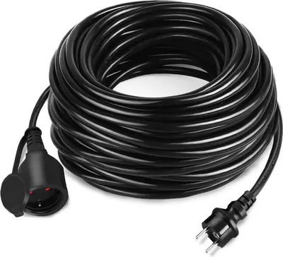 Image de Câble de rallonge ACXIN 30m Outdoor Câble de rallonge électrique avec capuchon de protection Câble électrique Rallonge à contact de protection Câble de chantier, 230V 16A IP44