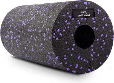 Produktbild von Famanu Faszienrolle 30 cm medium hart schwarz lila - inkl. Anleitung