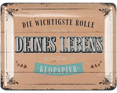 Produktbild von LANOLU Retro Blechschild, Toilettenschild lustig, WC Schilder Vintage Deko, Gäste WC Schild, Bad Bilder, Badezimmer Türschilder 15x20cm