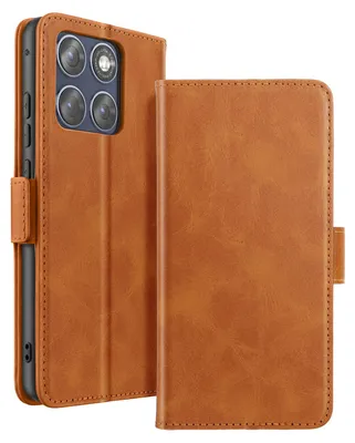 Immagine prodotto di Custodia protettiva per Motorola Edge 70 Fusion, effetto anticato e con supporto, color marrone