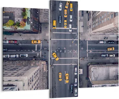Produktbild von Bild auf Leinwand - Leinwandbild - New York Straße - 95x80cm - Wand Bild - Wanddeko - Wandbilder - Leinwanddruck - Bilder - Kunstdruck - Wanddekoration - Leinwand bilder - Wandkunst - CB95x80-3429