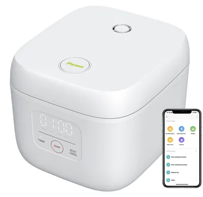 Mini Smart Reiskocher 0,8 l, Antihaft, 6 Tassen, Warmhaltefunktion, weiß