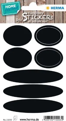 Produktbild von HERMA 15093, Schwarz, Oval, Permanent, Papier, 7 Stück(e), 2 Blätter