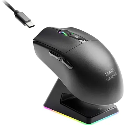 Obrázek produktu pro Mars Gaming MMWELITE, Pro praváky, Optický, Bluetooth, 20000 DPI, Černá