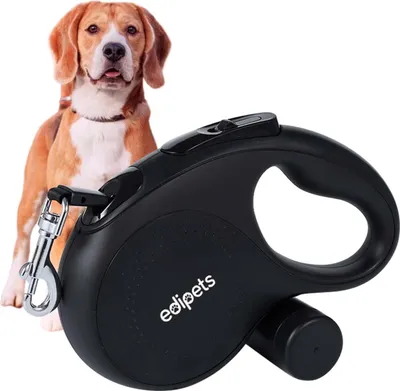 Produktbild von Flexibles Hundehalsband mit Taschenhalter 5m Schwarz Trainingsleine
