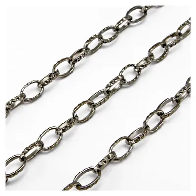 Produktbild von 1m Metallkette Gliederkette 6x4mm Ankerketten metallgrau 100cm