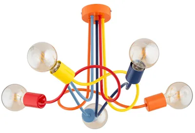 Zdjęcie produktu dla Lampa sufitowa WINGO multikolor 5xE27x15W metal wym:36x51x51cm IP20 Alfa