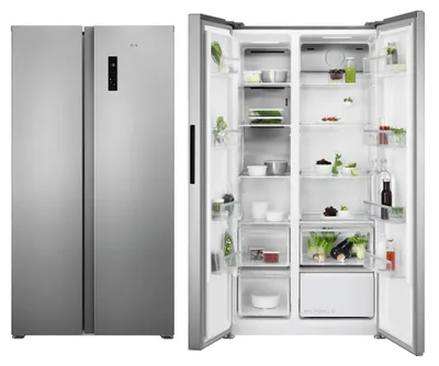 Produktbild von AEG 9000 MultiChill 0° / Side by Side Kühlschrank / 1770 mm / 594 L / NoFrost RXB659E6NU Edelstahl-Look, Seiten grau