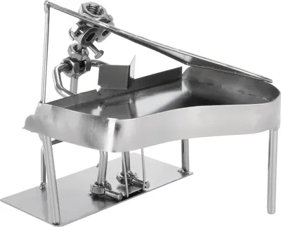 Produktbild von Brubaker Schraubenmännchen Pianist am Flügel, Metall/Eisen, Handarbeit, Unikat, Deko & Geschenk, 16.5 x 14.5 x 14 cm