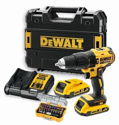 Image de Perceuse à percussion 18 V DEWALT Dcd778d2ta-fr, 65 Nm + 2 batteries 2Ah