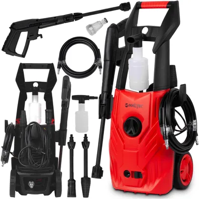 Obrázok produktu pre Vysokotlakový čistič MalTec M2.1400 150 bar turbo tryska, 1400 W s hliníkovou čerpadlom, samonasávacia funkcia, vrátane penového kanóna, ideálny pre auto a terasu