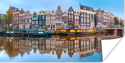 Produktbild von MuchoWow® Poster Amsterdam - Panorama - Grachten 40x20 cm - Poster für die Wand - Poster Schlafzimmer