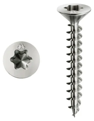 Produktbild von Panelvit Torx Holzschraube MUSTAD TX20 Senkkopf 6.0x50 Vollgewinde - Packung mit 200 - PVACXP600500C8C