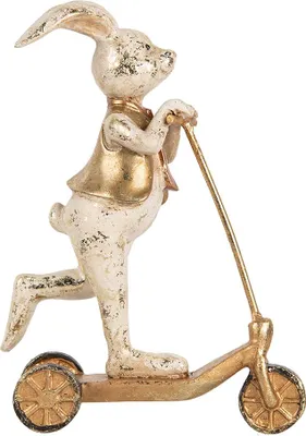 Zdjęcie produktu dla Clayre & Eef figurka dekoracyjna królik 13x6x17 cm biały plastik